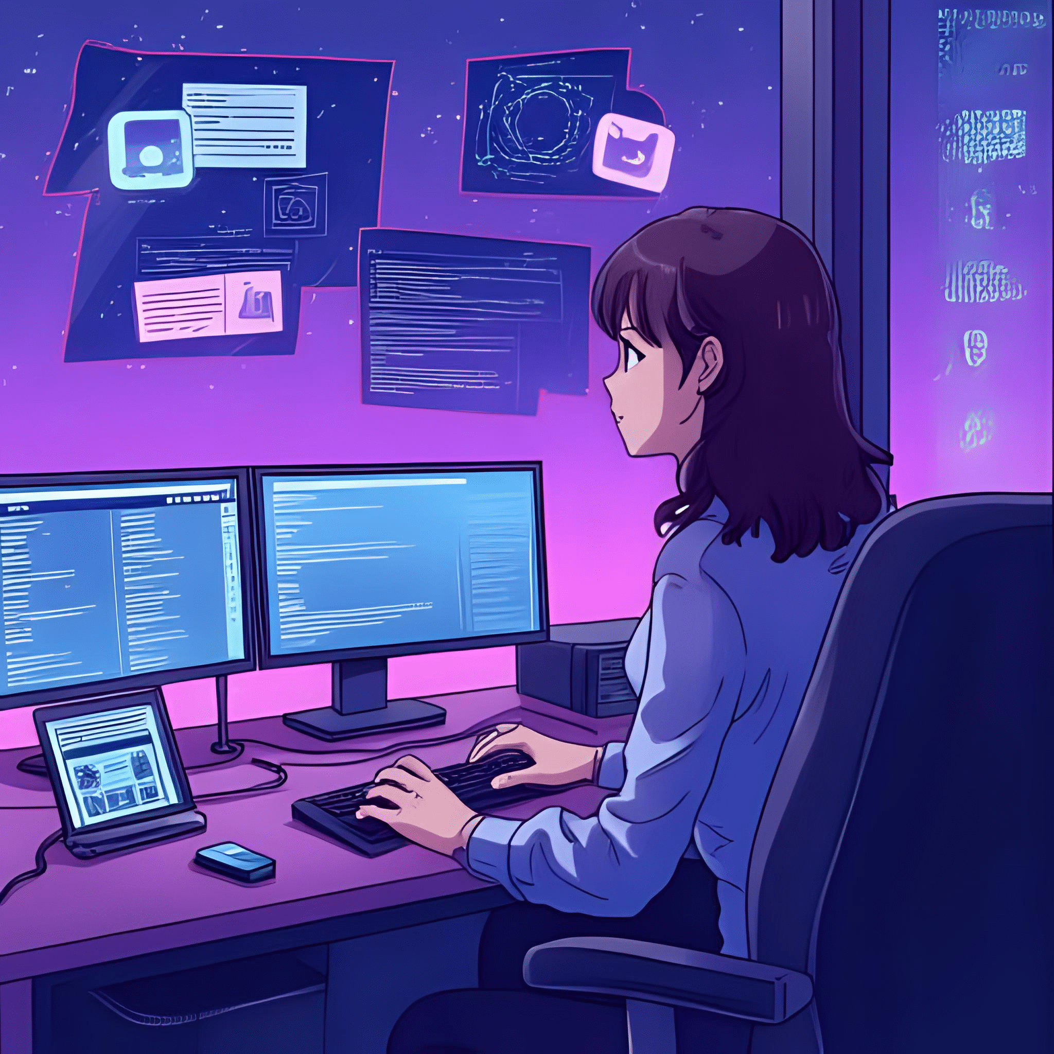 Freelancer working on their working
